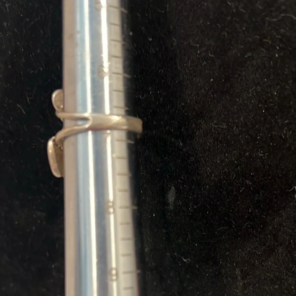 Vintage Zuni Sterling Silver Stone Chip Inlay Mickey Mouse Ring - Picture 5 of 5